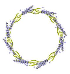 Floral Wreath Round Lavender Frame Decorative