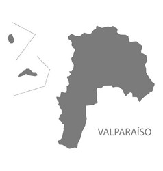 Valparaiso Chile Map Grey