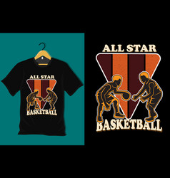 All Star Basketball Retro Vintage T Shirt Design