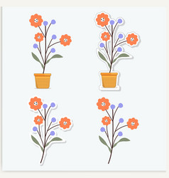 Cartoon Flower Sticker Clipart Png Images