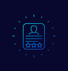 Employee Review Line Icon On Dark