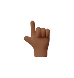 Hand Gesture Finger Sign Two 2 Number 3d