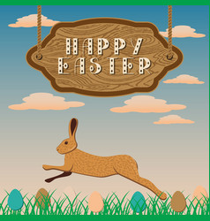 Happy Easter Wooden Signboard