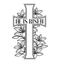 He Is Risen Happy Easter Greeting Card Cross