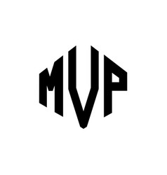 Mvp Letter Logo Design With Polygon Shape