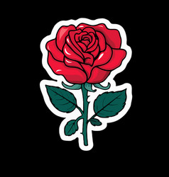 Rose On Black Sticker T Shirt Design