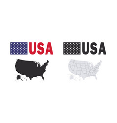 Usa Map And Sign With Flag Map Of The United