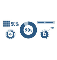 90 Percentage Infographic Set Ninety Circle