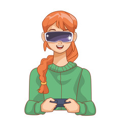 Virtual Reality Gamer Girl