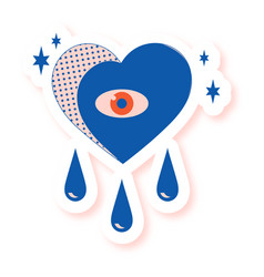 Crying Heart Eye Sticker