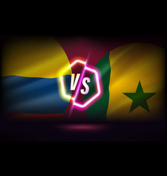 Equador Versus Senegal Game Template 3d With Neon