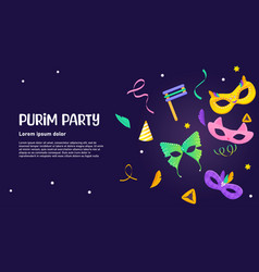 Happy Purim Web Banner For Party Jewish Holiday