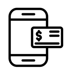 Mobile Banking Thick Line Icon