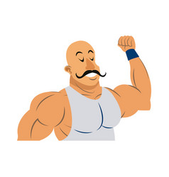 Strong Man Circus Character Muscle Bald