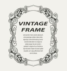 Vintage Border Frame Engraving Ornament