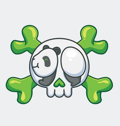 Cute Panda And Skull Logo Cartoon Animal