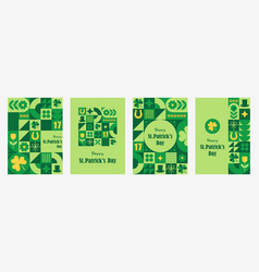 Happy St Patrick Day Posters Set Of Neo