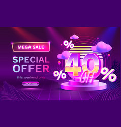 Mega Sale Special Offer Neon Retro Way 40 Off