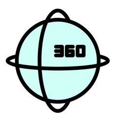 Virtual Reality Sphere Icon Flat