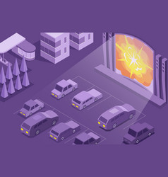 Cinema Open Air Isometric Composition