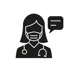 Doctor In Mask With Speech Bubble Consultation