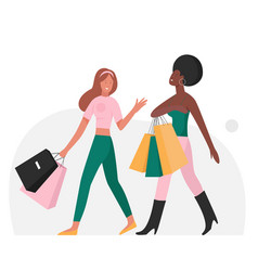 Female Friends Doing Shopping