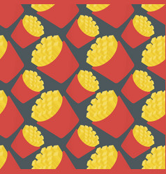 French Fries Pattern On White Background