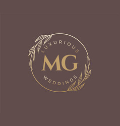 Mg Initials Letter Wedding Monogram Logos