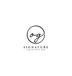 O G Og Initial Letter Handwritten Signature Logo