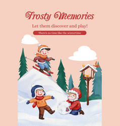 Pinterest Template With Children Enjoy Winter