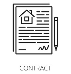 Real Estate Icon Sale Or Rent Contract Line Sign