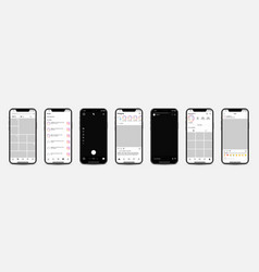 Set Of Iphones With Instagram Template Frame