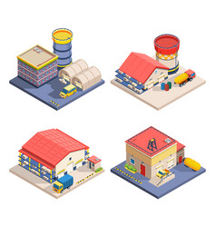 Warehouse Isometric Icons Set