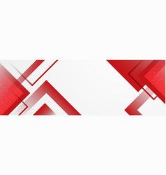 Abstract Red And White Grey Tech Geometric Banner