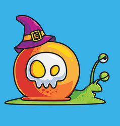 Cute Snail Wizard Sleepy Cartoon Animal Halloween