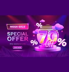 Mega Sale Special Offer Neon Retro Way 70 Off