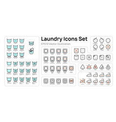 Big Laundry Icons Set Design