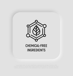 Chemical Free Ingredients Symbol Thin Line Icon