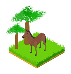 Brown Horse Icon Isometric Big Bay Horse