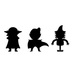 Halloween Witches Wizards Silhouettes