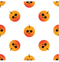 Orange Fruit Characters In Sunglasses Pattern