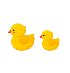 Rubber Duck Family Isolated In White Background