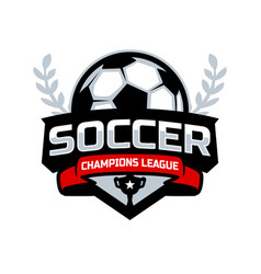 Soccer Tournament With Trophy Badge Logo