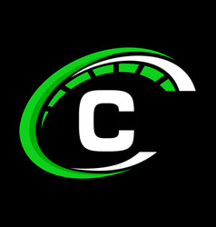 Sport Car Logo On Letter C Speed Concept Car