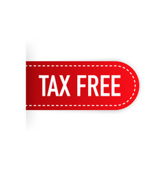 Tax Free Red Label On White Background