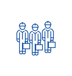 Technician Team Line Icon Concept Team