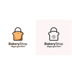 Toast Bread With Bag For Bakery Shop Logo