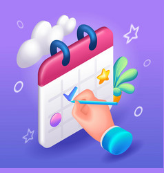 Trending 3d Isometric Cartoon Calendar Icon