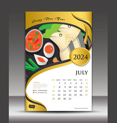 Calendar 2024 Template Thai Food Concept July