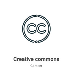 Creative Commons Outline Icon Thin Line Black